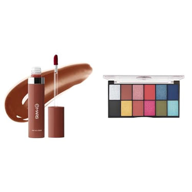 MARS Drip Lip Mist for Women (4.5 ml) (06-Cocoa Drip) 12 Shades Dance of Joy Eyeshadow Palette | Highly Pigmented and Blendable | Multicolor | Matte and Shimmer Finish (13.2g) (03-Multicolor)